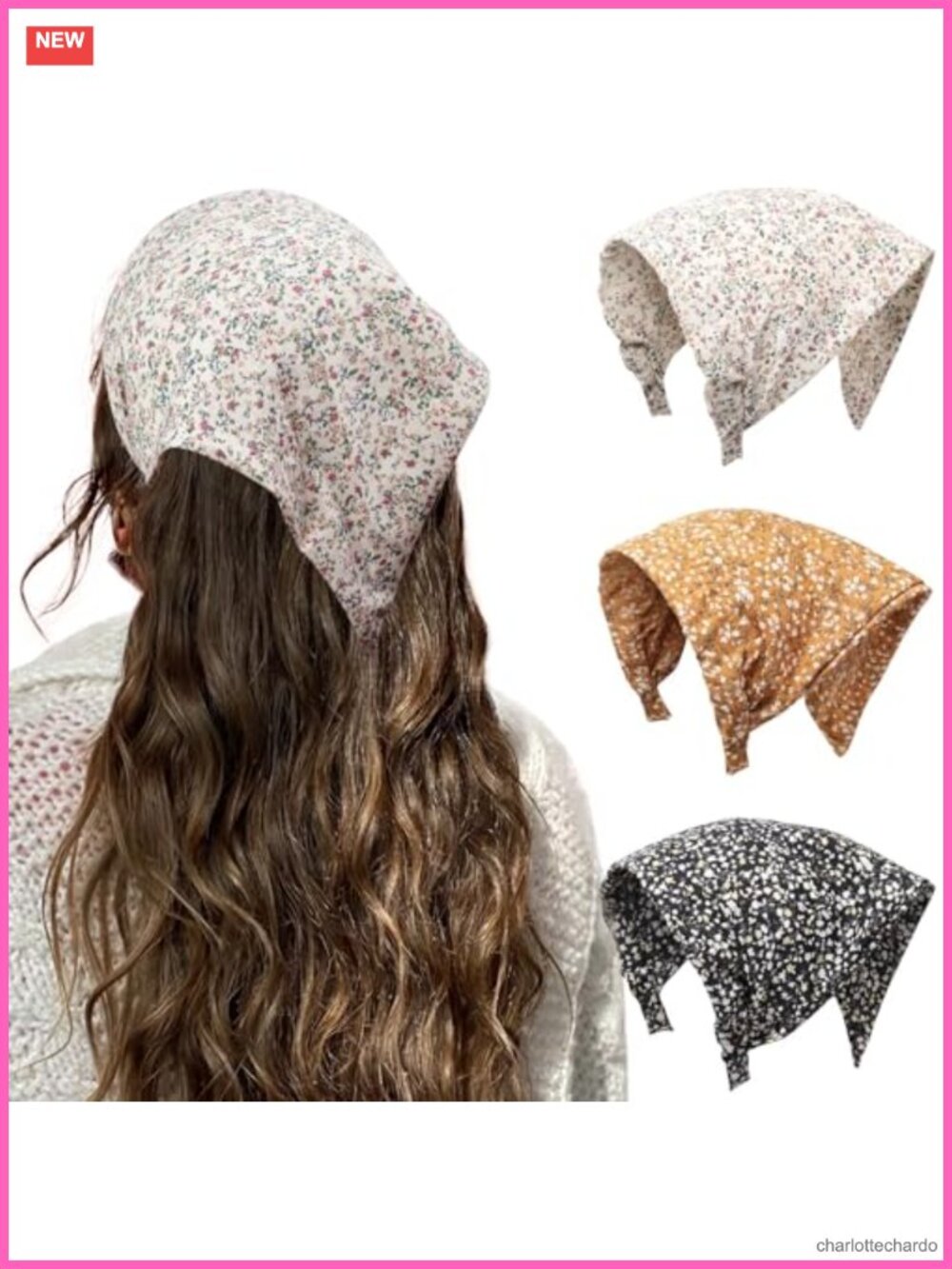 Boho Bandana Headbands for Women Hair Scarf Double Layer Polyester